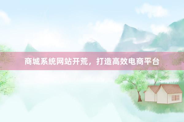商城系统网站开荒，打造高效电商平台
